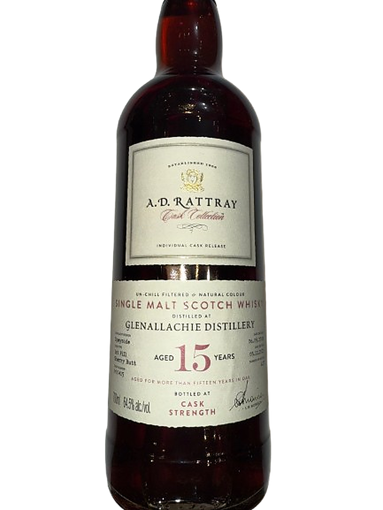 A.D. Rattray Glenallachie 15 Year Old - Front