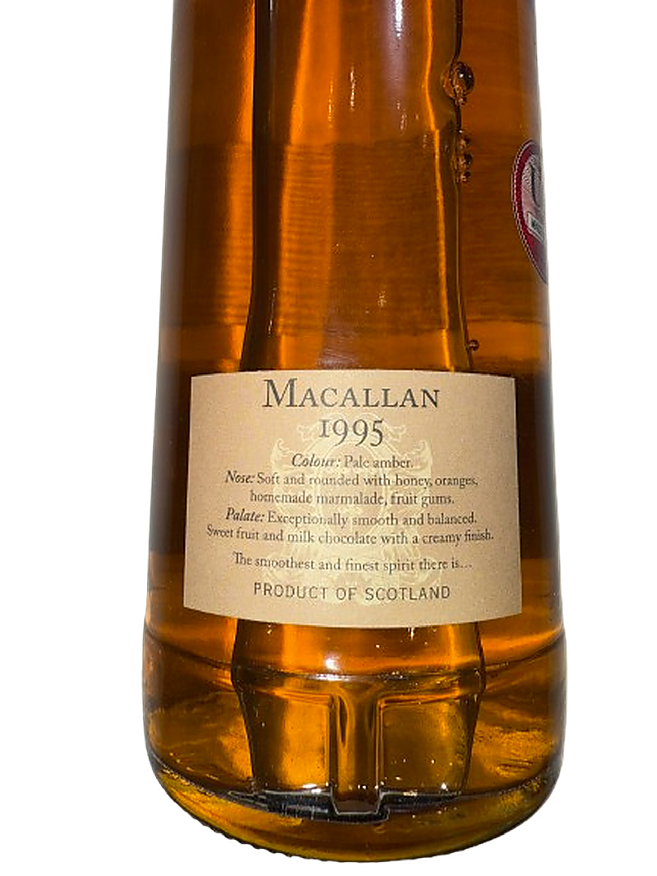 A.D. Rattray Macallan 19 Year Old - Back label